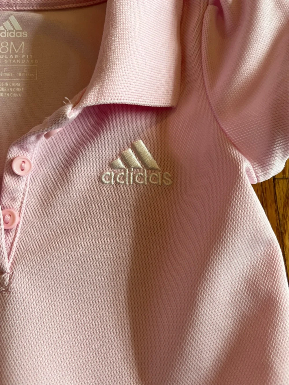 Adidas Short Sleeve Ruffle Polo Dress Pink Size 18 Months